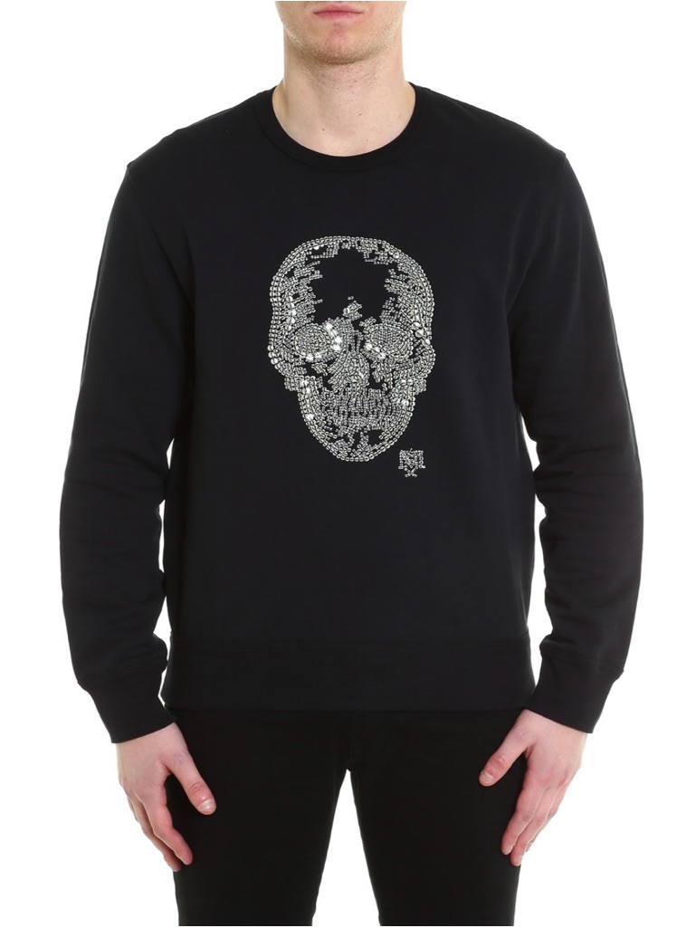 Alexander Mcqueen Sequin Skull Embroidered Sweatshirt Xl